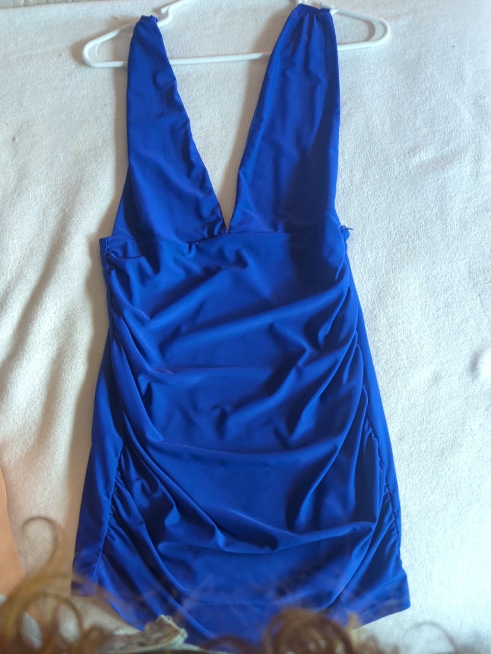 superdown Royal Blue Plunge Mini Dress